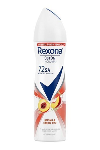Rexona Üstün Koruma Şeftali&Limon Otu Pudrasız Ter Önleyici Antiperspirant Sprey Kadın Deodorant 150 ml