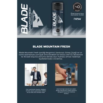 Blade Mountain Fresh Pudrasız Ter Önleyici Sprey Erkek Deodorant 3x150 ml