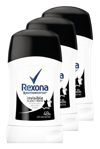 Rexona Invisible Black+White Pudrasız Ter Önleyici Antiperspirant Roll-On Erkek Deodorant 3x40 ml