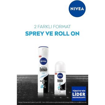 Nivea Black&White Invisible Pure Pudrasız Ter Önleyici Antiperspirant Sprey Kadın Deodorant 150 ml