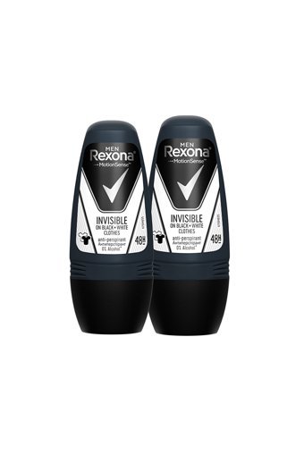 Rexona Men Invisible On Black+White Clothes Pudrasız Ter Önleyici Antiperspirant Roll-On Erkek Deodorant 2x50 ml