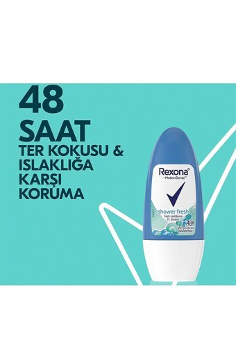Rexona Shower Fresh Pudrasız Ter Önleyici Antiperspirant Roll-On Kadın Deodorant 2x50 ml