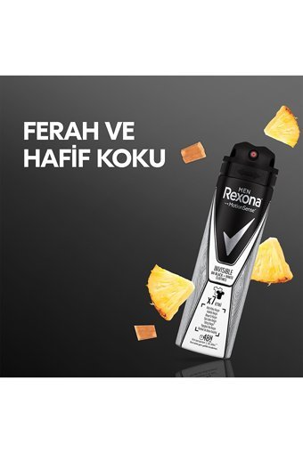Rexona Men Invisible On Black+White Clothes Pudrasız Ter Önleyici Antiperspirant Sprey Erkek Deodorant 3x150 ml
