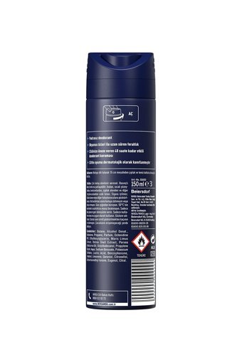 Nivea Fresh Active Pudrasız Ter Önleyici Antiperspirant Sprey Erkek Deodorant 150 ml