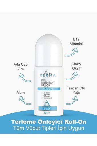 Hayderma Pudrasız Ter Önleyici Antiperspirant Roll-On Unisex Deodorant 50 ml