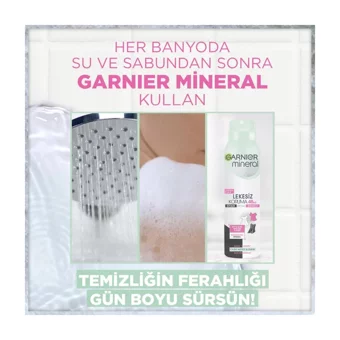 Garnier Mineral Lekesiz Koruma Pudrasız Ter Önleyici Antiperspirant Sprey Kadın Deodorant 150 ml