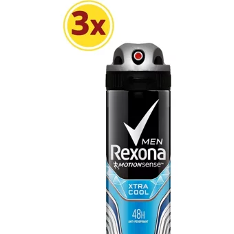 Rexona Men Xtra Cool Pudrasız Ter Önleyici Antiperspirant Sprey Erkek Deodorant 3x150 ml