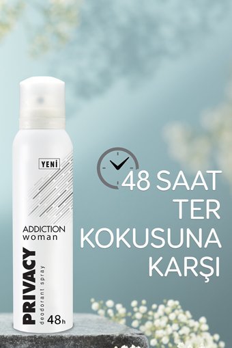 Privacy Addiction Pudrasız Ter Önleyici Sprey Kadın Deodorant 3x150 ml