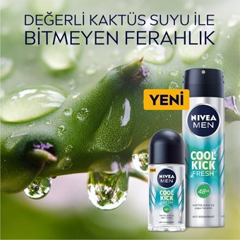 Nivea Cool Kick Fresh Pudrasız Ter Önleyici Antiperspirant Sprey Erkek Deodorant 150 ml