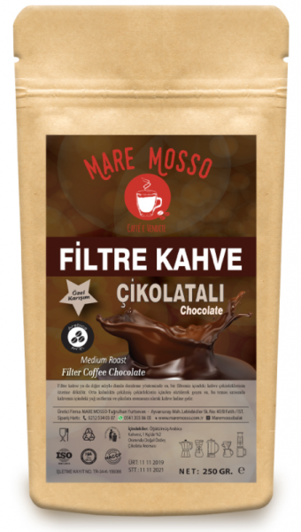 Mare Mosso Çikolata Aromalı Arabica Öğütülmüş Filtre Kahve 250 gr