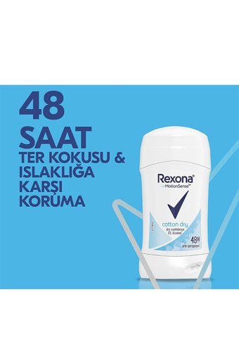 Rexona Cotton Dry Pudrasız Ter Önleyici Antiperspirant Stick Kadın Deodorant 2x40 ml