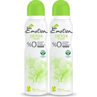 Emotion Detox Fresh Pudrasız Sprey Kadın Deodorant 2x150 ml