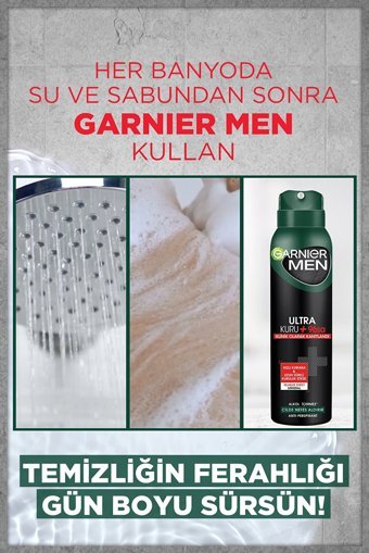 Garnier Ultra Kuru Pudrasız Ter Önleyici Antiperspirant Sprey Erkek Deodorant 150 ml