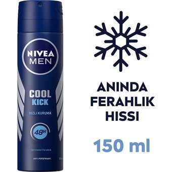 Nivea Cool Kick Pudrasız Ter Önleyici Antiperspirant Sprey Erkek Deodorant 150 ml
