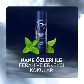 Nivea Cool Kick Pudrasız Ter Önleyici Antiperspirant Sprey Erkek Deodorant 150 ml