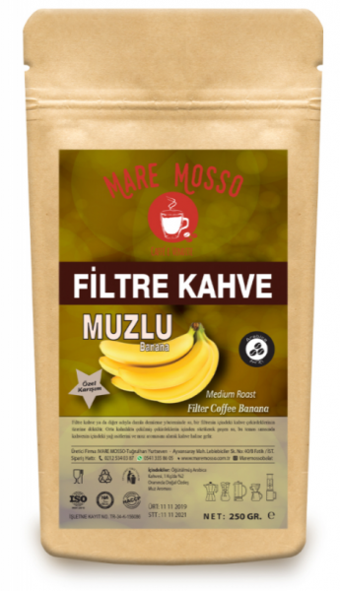 Mare Mosso Muz Aromalı Arabica Öğütülmüş Filtre Kahve 250 gr