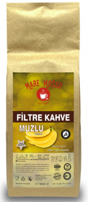 Mare Mosso Muz Aromalı Arabica Öğütülmüş Filtre Kahve 1 kg
