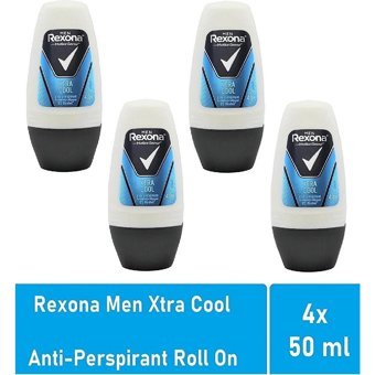 Rexona Men Xtra Cool Pudrasız Ter Önleyici Antiperspirant Roll-On Erkek Deodorant 4x50 ml
