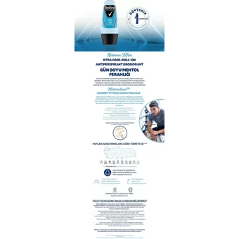 Rexona Men Xtra Cool Pudrasız Ter Önleyici Antiperspirant Roll-On Erkek Deodorant 4x50 ml