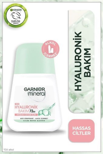 Garnier Mineral Hyaluronik Bakım Pudrasız Ter Önleyici Antiperspirant Roll-On Kadın Deodorant 5x50 ml