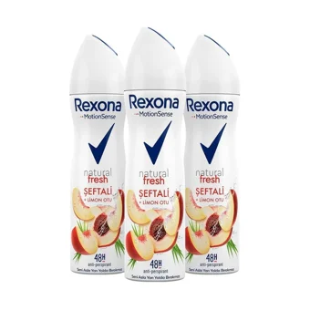 Rexona Natural Fresh Pudrasız Ter Önleyici Antiperspirant Sprey Kadın Deodorant 3x150 ml
