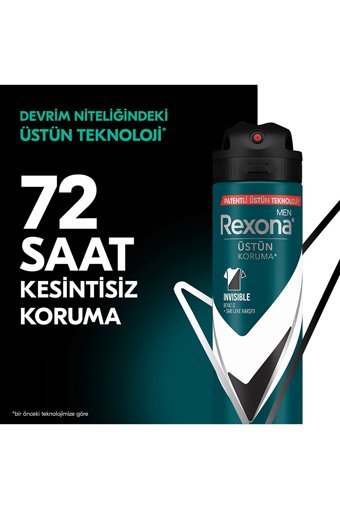 Rexona Üstün Koruma Invisible Black+White Pudrasız Ter Önleyici Antiperspirant Sprey Erkek Deodorant 3x150 ml