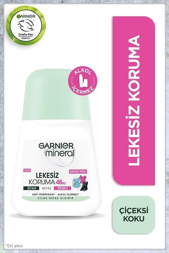 Garnier Mineral Lekesiz Koruma Pudrasız Ter Önleyici Antiperspirant Roll-On Kadın Deodorant 3x50 ml