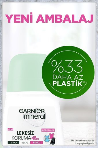 Garnier Mineral Lekesiz Koruma Pudrasız Ter Önleyici Antiperspirant Roll-On Kadın Deodorant 3x50 ml
