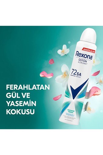 Rexona Shower Fresh Pudrasız Ter Önleyici Antiperspirant Sprey Kadın Deodorant 3x200 ml