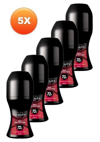Avon On Duty Pudrasız Ter Önleyici Antiperspirant Roll-On Erkek Deodorant 5x50 ml