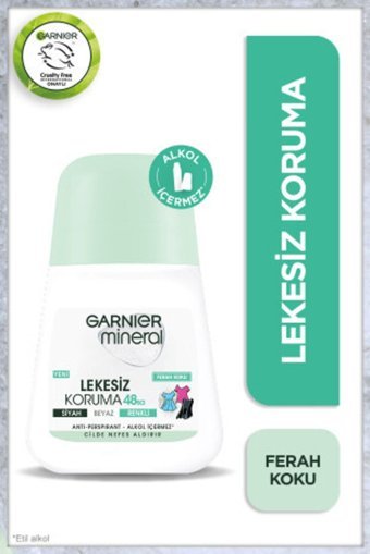 Garnier Mineral Lekesiz Koruma Pudrasız Ter Önleyici Antiperspirant Roll-On Kadın Deodorant 50 ml