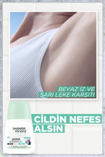 Garnier Mineral Lekesiz Koruma Pudrasız Ter Önleyici Antiperspirant Roll-On Kadın Deodorant 50 ml