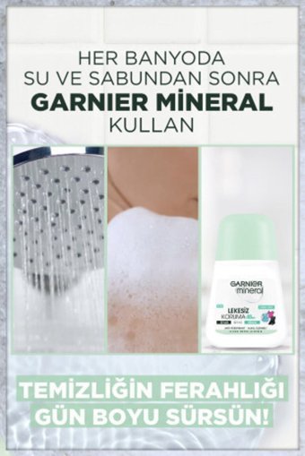 Garnier Mineral Lekesiz Koruma Pudrasız Ter Önleyici Antiperspirant Roll-On Kadın Deodorant 50 ml