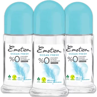 Emotion Ocean Fresh Pudrasız Ter Önleyici Roll-On Kadın Deodorant 3x50 ml