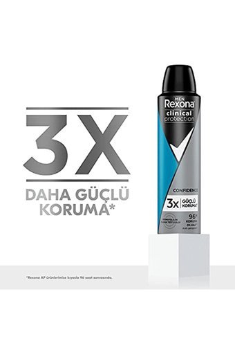 Rexona Clinical Protection Confidence Pudrasız Ter Önleyici Antiperspirant Sprey Erkek Deodorant 150 ml