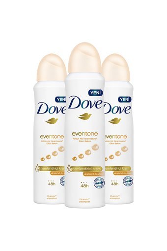 Dove Eventone Pudrasız Ter Önleyici Antiperspirant Sprey Kadın Deodorant 3x150 ml