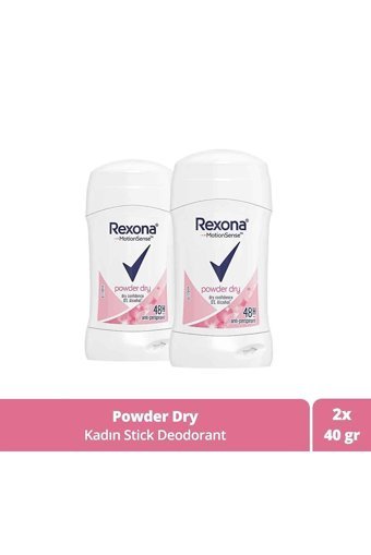 Rexona Powder Dry Pudralı Ter Önleyici Antiperspirant Stick Kadın Deodorant 2x40 ml