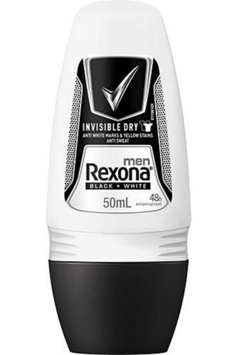 Rexona Black+White Invisible Dry Pudrasız Ter Önleyici Antiperspirant Roll-On Erkek Deodorant 50 ml