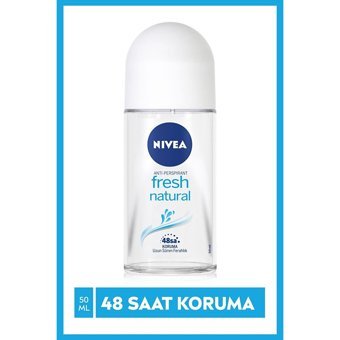 Nivea Fresh Natural Pudrasız Ter Önleyici Antiperspirant Roll-On Kadın Deodorant 50 ml
