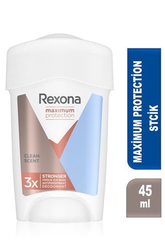 Rexona Maximum Protection Clean Scent Pudrasız Ter Önleyici Antiperspirant Stick Kadın Deodorant 45 ml