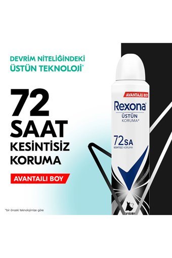Rexona Üstün Koruma Invisible Pudrasız Ter Önleyici Antiperspirant Sprey Kadın Deodorant 3x200 ml