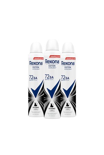 Rexona Üstün Koruma Invisible Pudrasız Ter Önleyici Antiperspirant Sprey Kadın Deodorant 3x200 ml