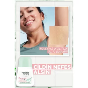 Garnier Mineral Hyaluronik Bakım Pudrasız Ter Önleyici Antiperspirant Roll-On Kadın Deodorant 3x50 ml