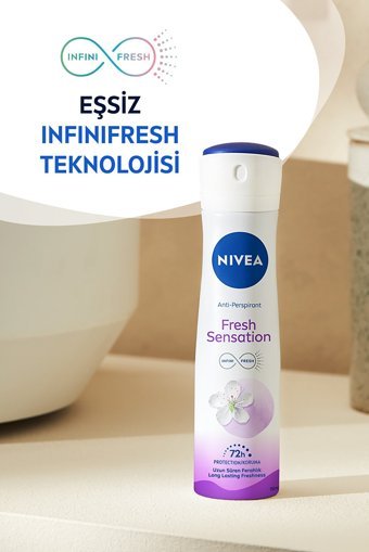 Nivea Fresh Sensation Pudrasız Ter Önleyici Antiperspirant Sprey Kadın Deodorant 150 ml