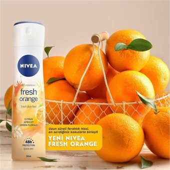 Nivea Fresh Orange Pudrasız Ter Önleyici Antiperspirant Sprey Kadın Deodorant 150 ml