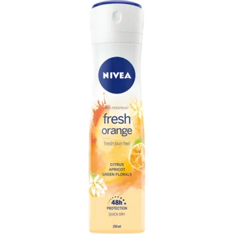 Nivea Fresh Orange Pudrasız Ter Önleyici Antiperspirant Sprey Kadın Deodorant 150 ml