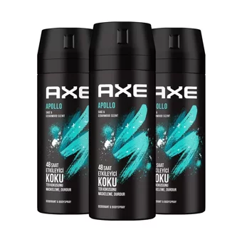 Axe Apollo Pudrasız Ter Önleyici Sprey Erkek Deodorant 3x150 ml