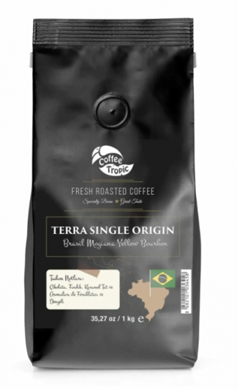 Coffee Tropic Terra Single Origin Çikolata - Fındık - Karamel Aromalı Brasil Mogiana Yellow Bourbon Arabica Öğütülmüş Filtre Kahve 1 kg