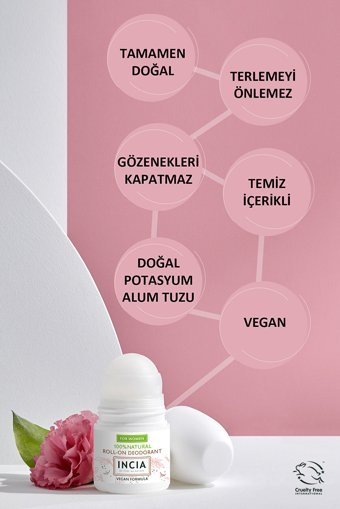 Incia Pudrasız Organik Roll-On Kadın Deodorant 50 ml