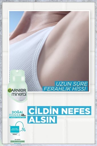 Garnier Mineral Doğal Ferahlık Pudrasız Ter Önleyici Antiperspirant Sprey Kadın Deodorant 150 ml
